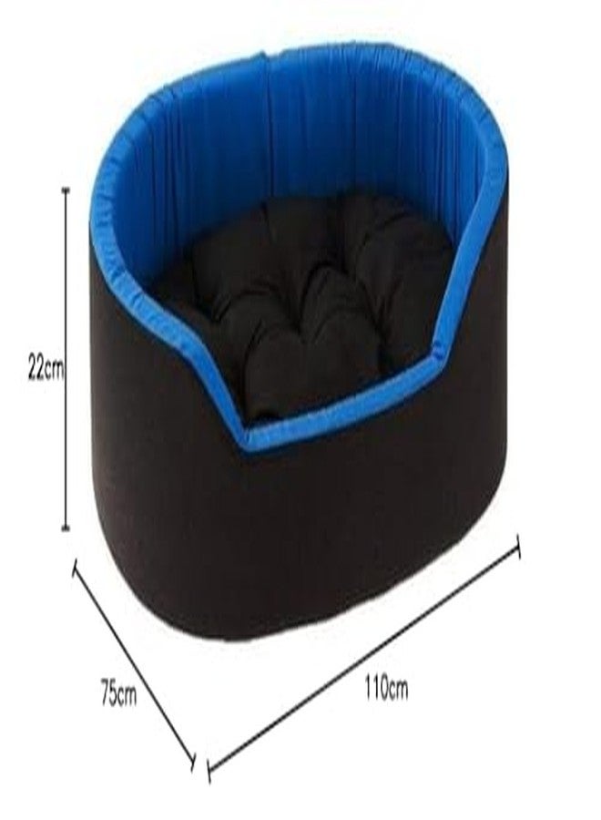 gorgeous Super Soft Reversable Dual (Dog and Cat Bed)-Small (Black-Blue, XXL) - Image 5